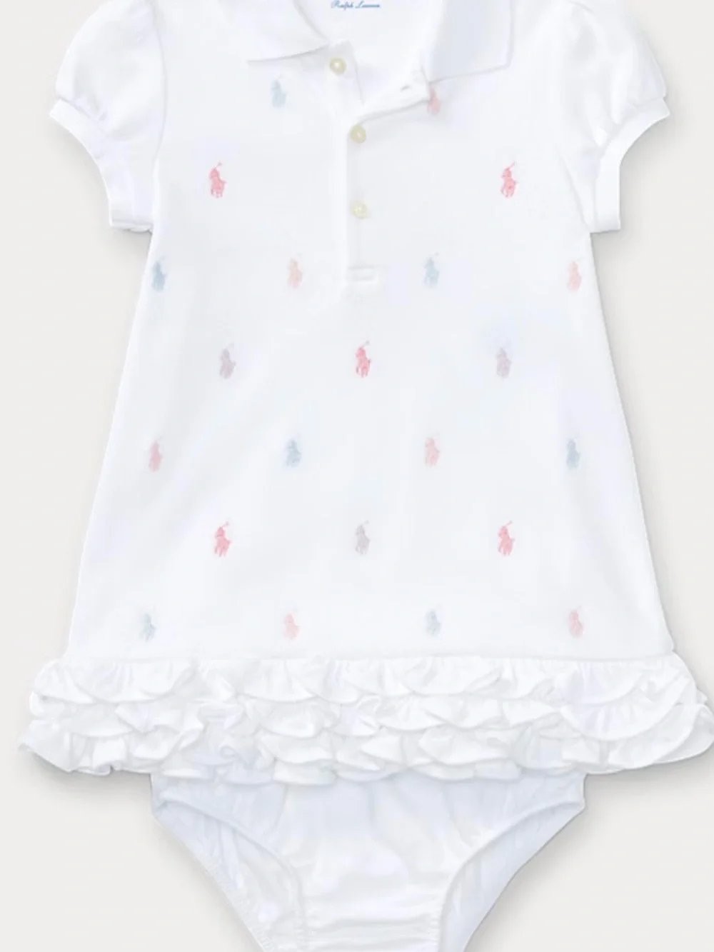 Ralph Lauren White Polo Ruffle Baby Romper with Pastel pony’s 50%OFF SEND OFFERS